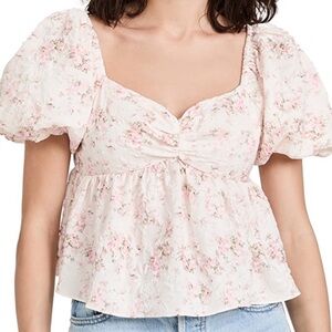 English Factory Floral Puff Sleeve Top Medium Bridgerton Aesthetic